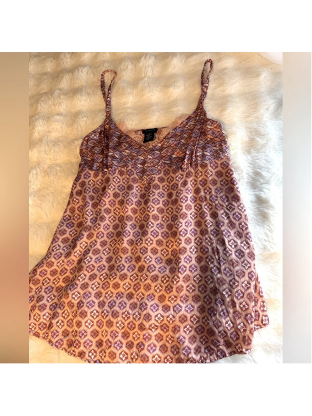 Preowned, Calvin Klein Slip Camisole With Lace and buttons , Size Large